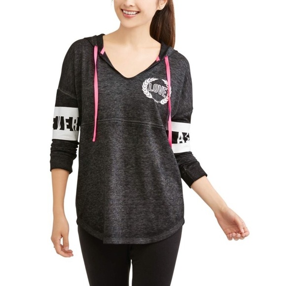 No Boundaries Tops - No Boundaries Juniors' Graphic Shirttail Jogger Sweatshirt Size Large
